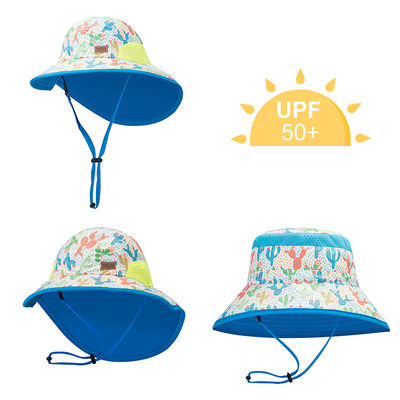 OEM ODM Summer Floral Beach Outdoor Bucket Hats Dengan Leher Flap
