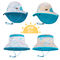 Musim Panas UV Protection Bucket Hat Bulat brim 100% Polyester 46cm untuk bayi