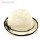 Disesuaikan 58cm Plain Straw Panama Hat Womens Beach Straw Hats Untuk Perlindungan Matahari