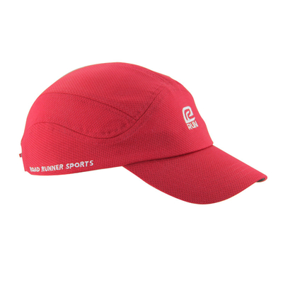 Merah Polyester Mesh Logo personal running cap bernapas bordir