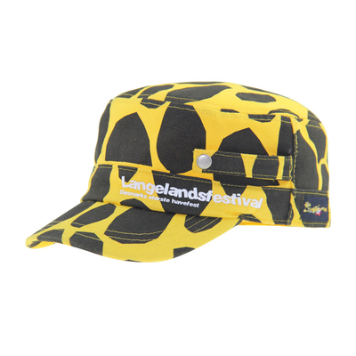 Unisex Kuning Dan Hitam Topi Militer Pas Baju Cadet Cap Custom Printed