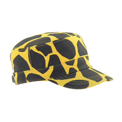 Unisex Kuning Dan Hitam Topi Militer Pas Baju Cadet Cap Custom Printed
