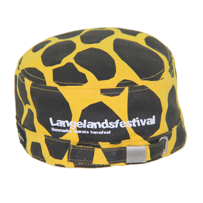 Unisex Kuning Dan Hitam Topi Militer Pas Baju Cadet Cap Custom Printed