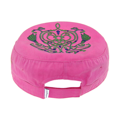 Casual Pink Cotton Custom bordir topi militer dengan bermasalah dicuci