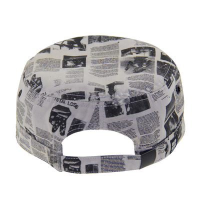 Customisable Military Canvas Hat Pre Curved PU Kulit Pengikat