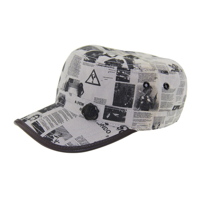 Customisable Military Canvas Hat Pre Curved PU Kulit Pengikat