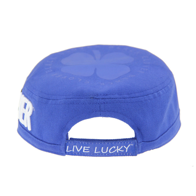 SGS Blue Canvas Cap Militer bordir Casual bordir Cap Militer OEM Pencetakan