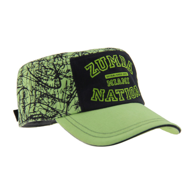 Customization Green Brodered Cadet Hat Adjustable Outdoor Mode