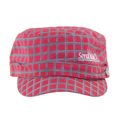 Custom Printing Embroidery Red Military Cadet Cap Curved Brim Tipe