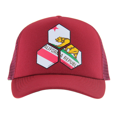Custom Fashion Printing Topi Truker Merah, Topi Baseball Musim Panas Profil Tinggi