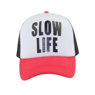 100% Polyester Dua Tone Trucker Hat Dengan Logo 3D Printing Di Depan