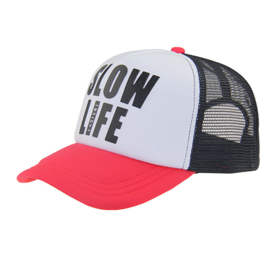 100% Polyester Dua Tone Trucker Hat Dengan Logo 3D Printing Di Depan