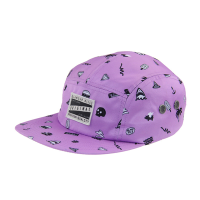 Disesuaikan Semua Tercetak 5 Panel Camping Baseball Cap Untuk Musim Panas
