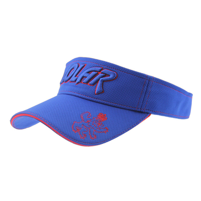 Orang dewasa Polymesh Sun Visor Wanita Topi Custom Puff bordir Logo