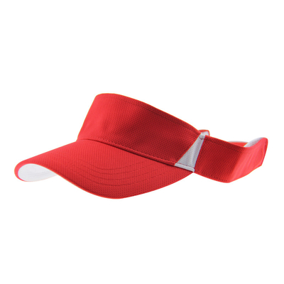 Musim Panas Polymesh Merah Personal Sun Visor Topi Dengan Tutup Adjustable