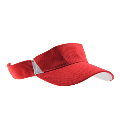 Musim Panas Polymesh Merah Personal Sun Visor Topi Dengan Tutup Adjustable