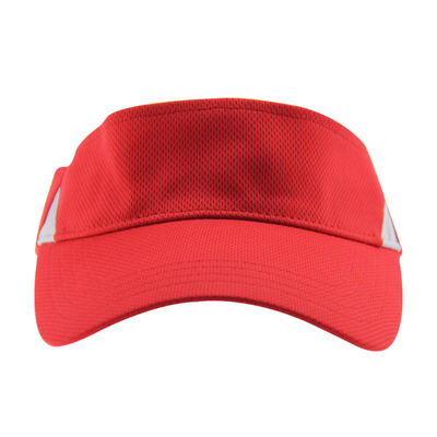 Musim Panas Polymesh Merah Personal Sun Visor Topi Dengan Tutup Adjustable