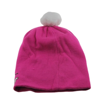 Topi Beanie Akrilik Nyaman Topi Beanie Custom Cetak Pom Pom Di Atas