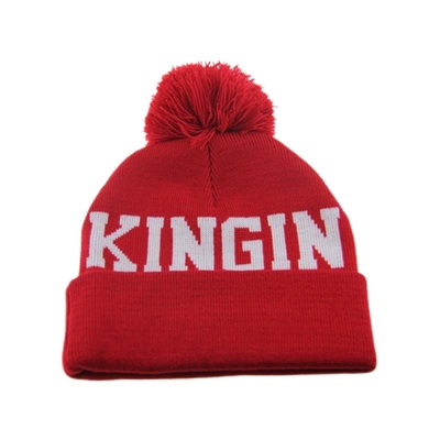 Pom Pom Di Atas Tulis Beanie Topi Dengan Logo Jacquard Disesuaikan
