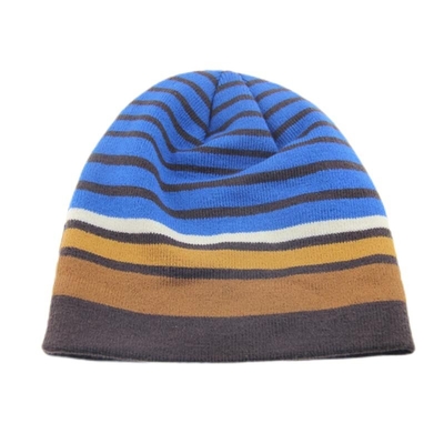 100% acrylic dirajut topi topi fashion garis-garis adat bordir topi