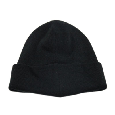 SGS/UL Sertifikasi Dewasa Fitting Beanie Hat Cuff Wanita Hitam Beanie Hat