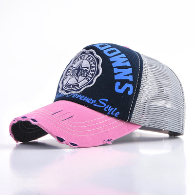 Vintage Adjustable 5 Panel Trucker Hat Pria Wanita Musim Panas Cuci Trucker Cap