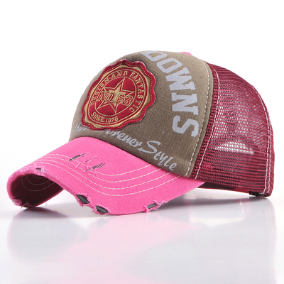 Vintage Adjustable 5 Panel Trucker Hat Pria Wanita Musim Panas Cuci Trucker Cap