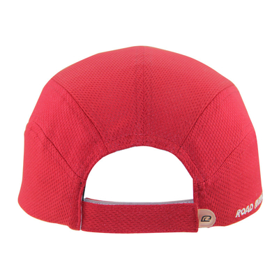 Merah Polyester Mesh Logo personal running cap bernapas bordir