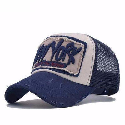 Vintage Adjustable 5 Panel Trucker Hat Pria Wanita Musim Panas Cuci Trucker Cap