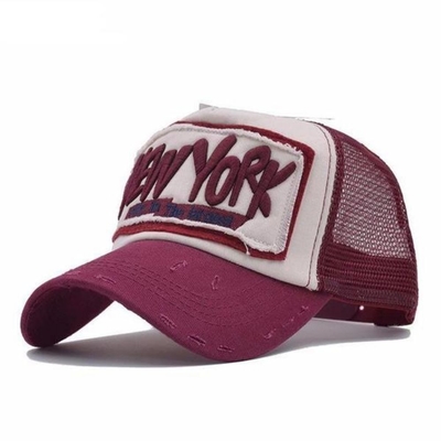 Vintage Adjustable 5 Panel Trucker Hat Pria Wanita Musim Panas Cuci Trucker Cap