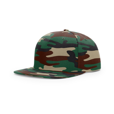 Custom Front Snapback 5 Panel Topi Flat Peak Profil Medium Snapback