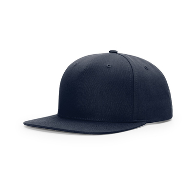 Custom Front Snapback 5 Panel Topi Flat Peak Profil Medium Snapback