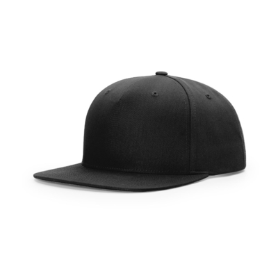 Custom Front Snapback 5 Panel Topi Flat Peak Profil Medium Snapback