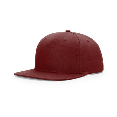 Custom Front Snapback 5 Panel Topi Flat Peak Profil Medium Snapback