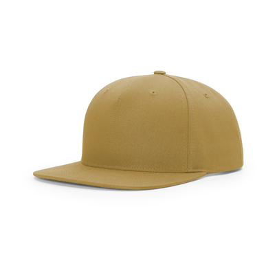Custom Front Snapback 5 Panel Topi Flat Peak Profil Medium Snapback