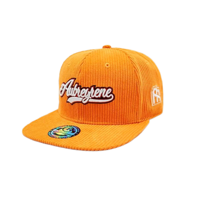 Unisex Konstruksi 6 Panel Snapback Hat Corduroy Flat Peak Profil Tengah Snapback