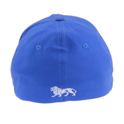 Blue 6 Panel Bordir Fitted Baseball Cap, Pria / Wanita Outdoor Baseball Hat Untuk Musim Gugur / Musim Dingin