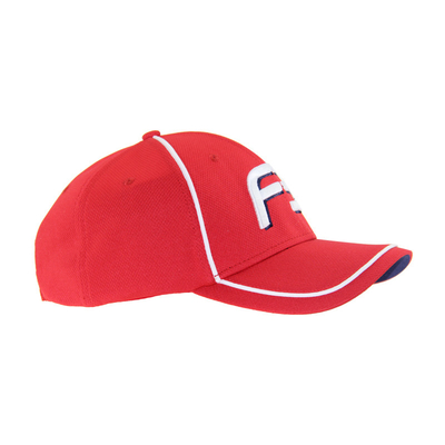 Merah Polymesh bordir Logo Baseball Cap Unisex Low Profile Adjustable Casual Topi