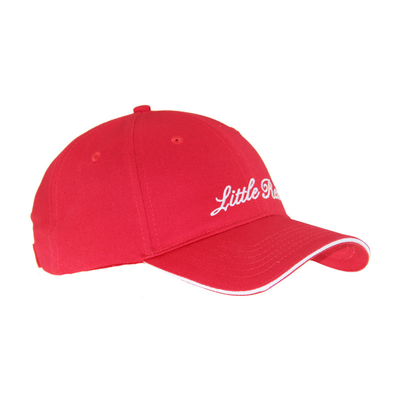 6 Panel Red Cotton Embroidery Baseball Cap, Unisex Low Profile Adjustable Casual Hat