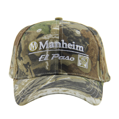 6 Panel Kamuflase Bordir Kap Baseball Luar Ruang, Unisex Low Profile Adjustable Hunting Hats