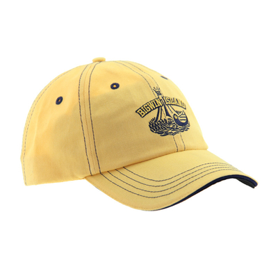Basic 6 Panel Cotton Embroidery Baseball Cap, Low Profile Sandwich Adjustable Pria Dan Wanita Cap