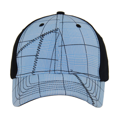 Fashion 6 Panel Check Cotton Embroidery Baseball Cap, Low Profile Adjustable Pria Dan Wanita Cap