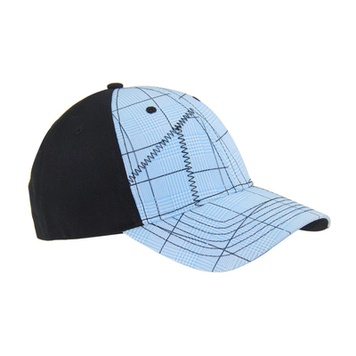 Fashion 6 Panel Check Cotton Embroidery Baseball Cap, Low Profile Adjustable Pria Dan Wanita Cap