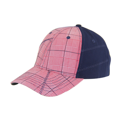 Fashion 6 Panel Check Cotton Embroidery Baseball Cap, Low Profile Adjustable Pria Dan Wanita Cap