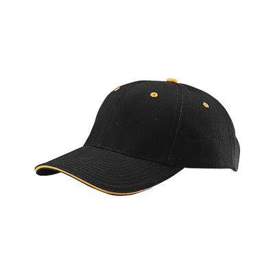 6 Panel Kap Baseball yang Dibangun dari Katun, Low Profile Adjustable Cap Pria dan Wanita