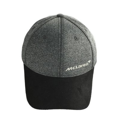 Pencetakan Reflektif Sepeda Baseball Cap Multi Panel Bahan Campuran Wol