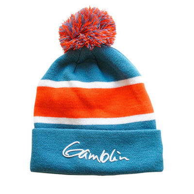Topi Beanie Akrilik Nyaman Topi Beanie Custom Cetak Pom Pom Di Atas