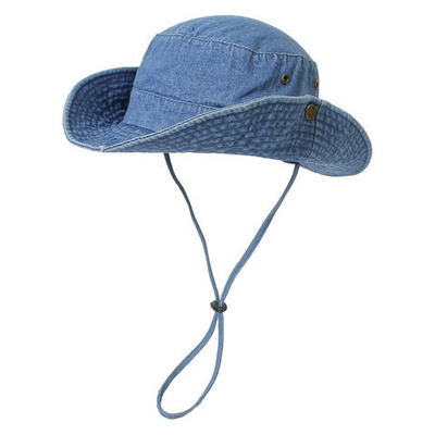 Unisex Denim Cuci Bawang Bucket Hat Lipat Pencari Penjaga Perlindungan UV