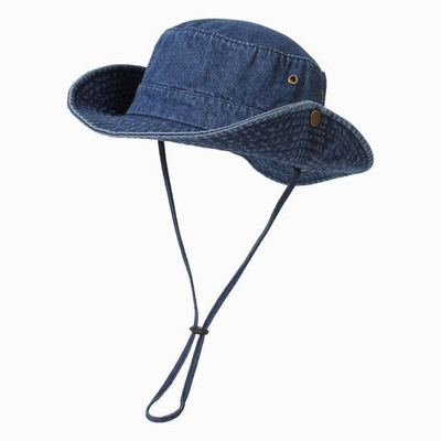 Unisex Denim Cuci Bawang Bucket Hat Lipat Pencari Penjaga Perlindungan UV