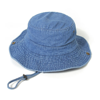 Unisex Denim Cuci Bawang Bucket Hat Lipat Pencari Penjaga Perlindungan UV